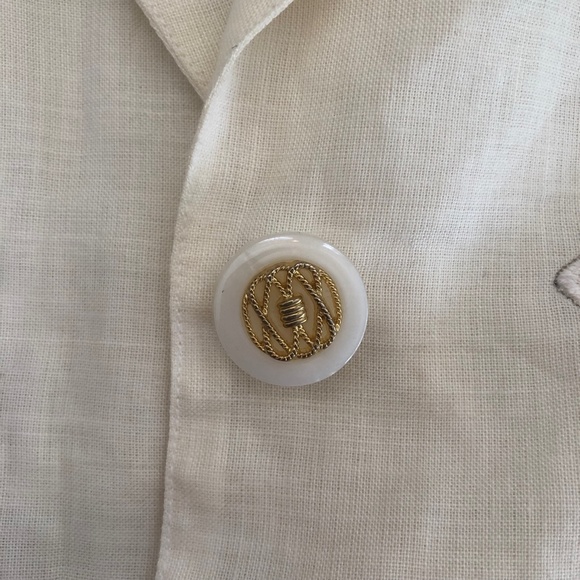 Ann Gerlin Vintage Embroidered Linen Skirt Suit White Size 10 - Picture 8 of 10